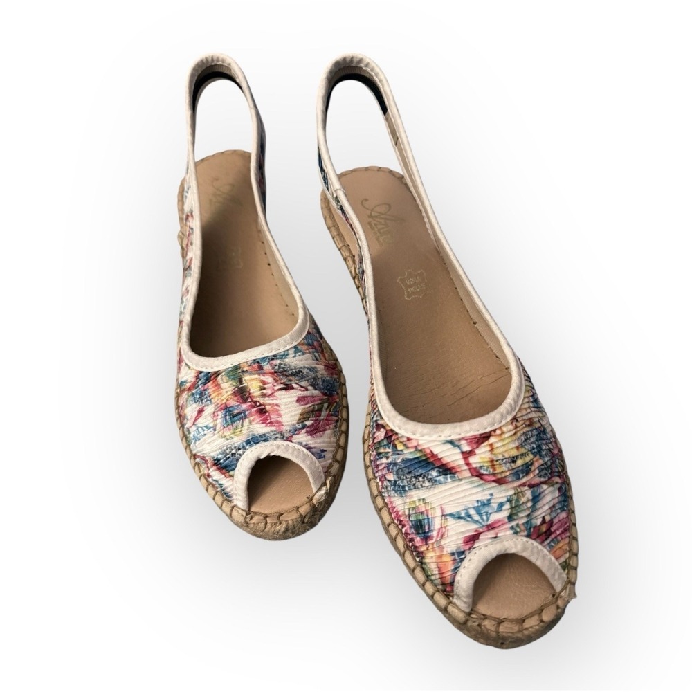 Azura Vera Pelle Spain Jeanette Floral Espadrille Sandals 8.5 US/39 EU